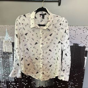 3 for $15//Doodle Button Down Shirt